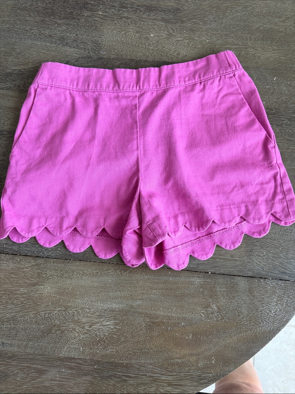 BNWT J Crew Crewcuts Scallop-Hem Pink Shorts size 12